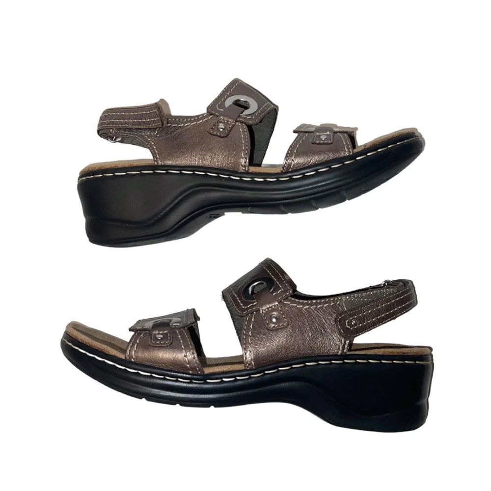 Clarks NEW Bendables Lexi Birch Slingback Wedge Sandals Sz 10